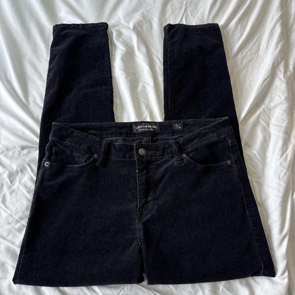 Lucky Brand Black Velvet Skinny Pants